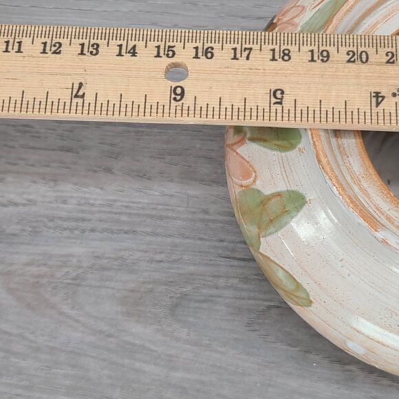 Signed Hobbyist Ceramic Stoneware Round Lidded Pottery Lidded Dish Floral - Picture 9 of 10